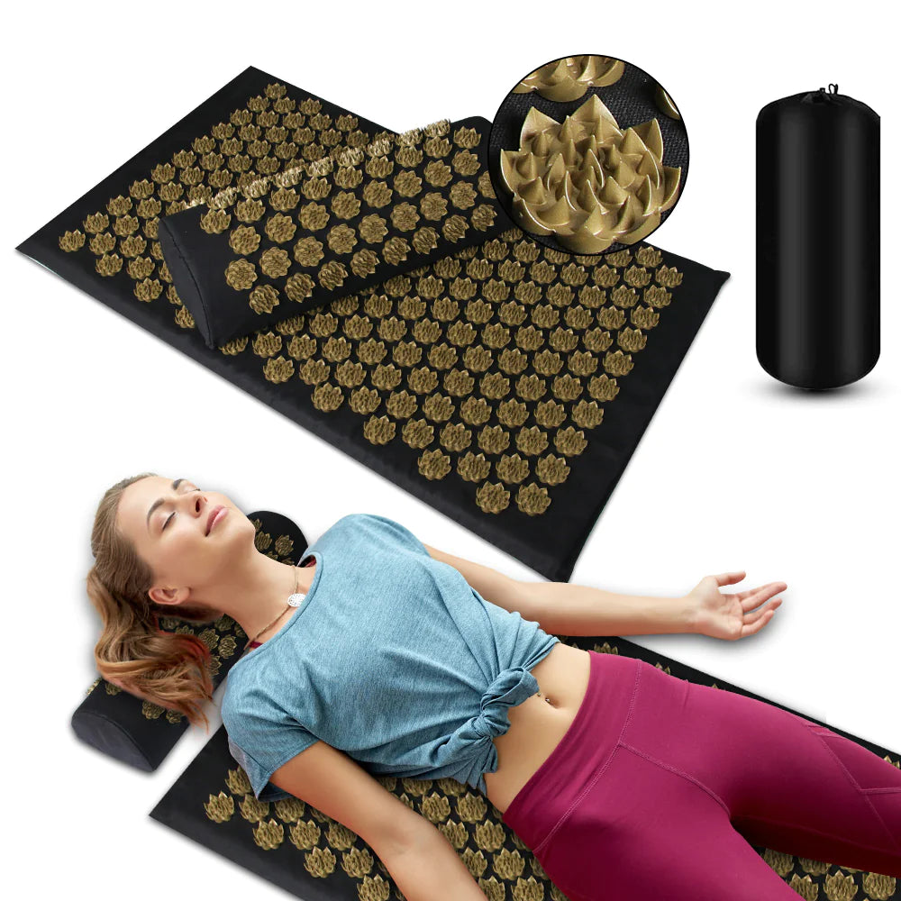 Ensemble tapis et oreiller de massage par acupression