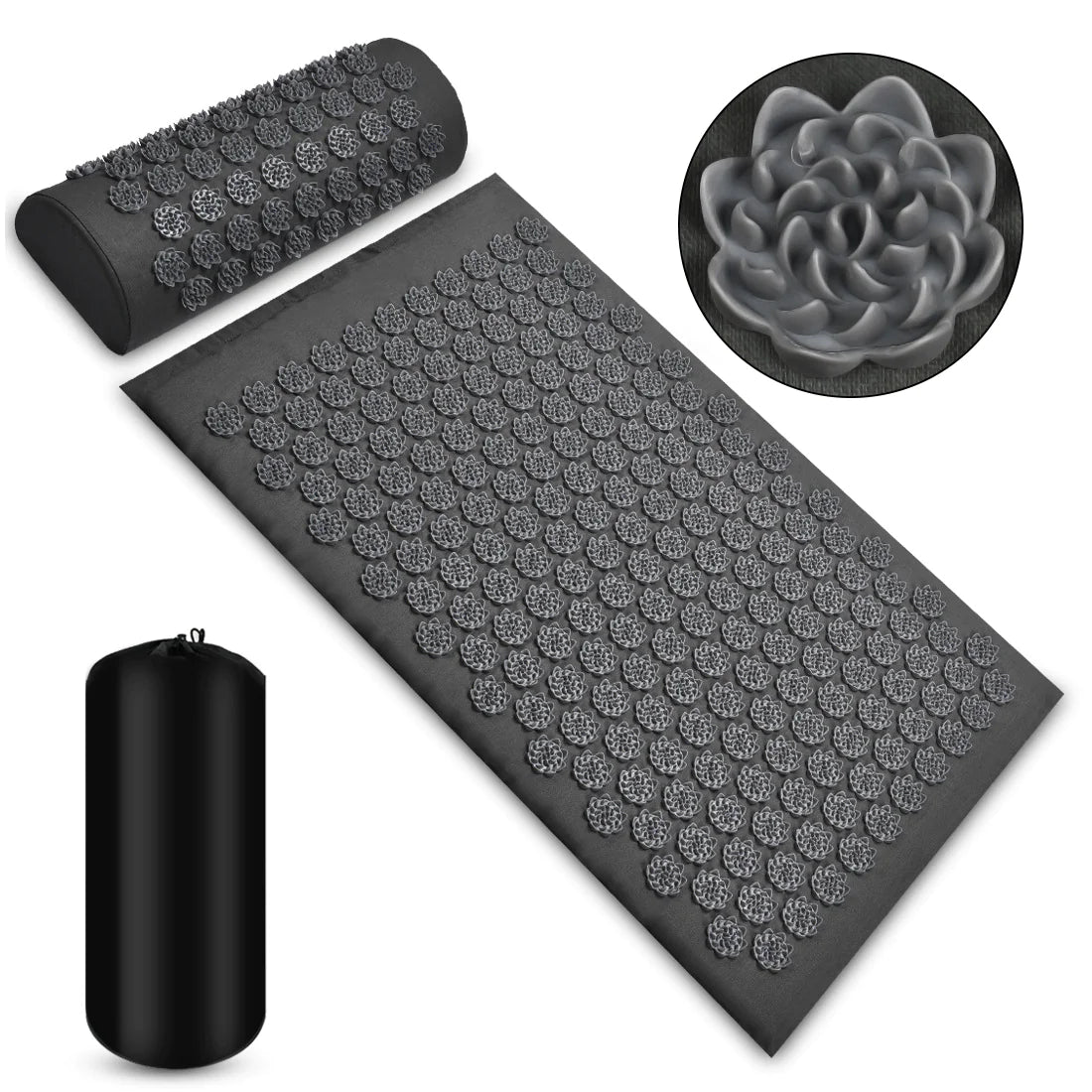 Ensemble tapis et oreiller de massage par acupression