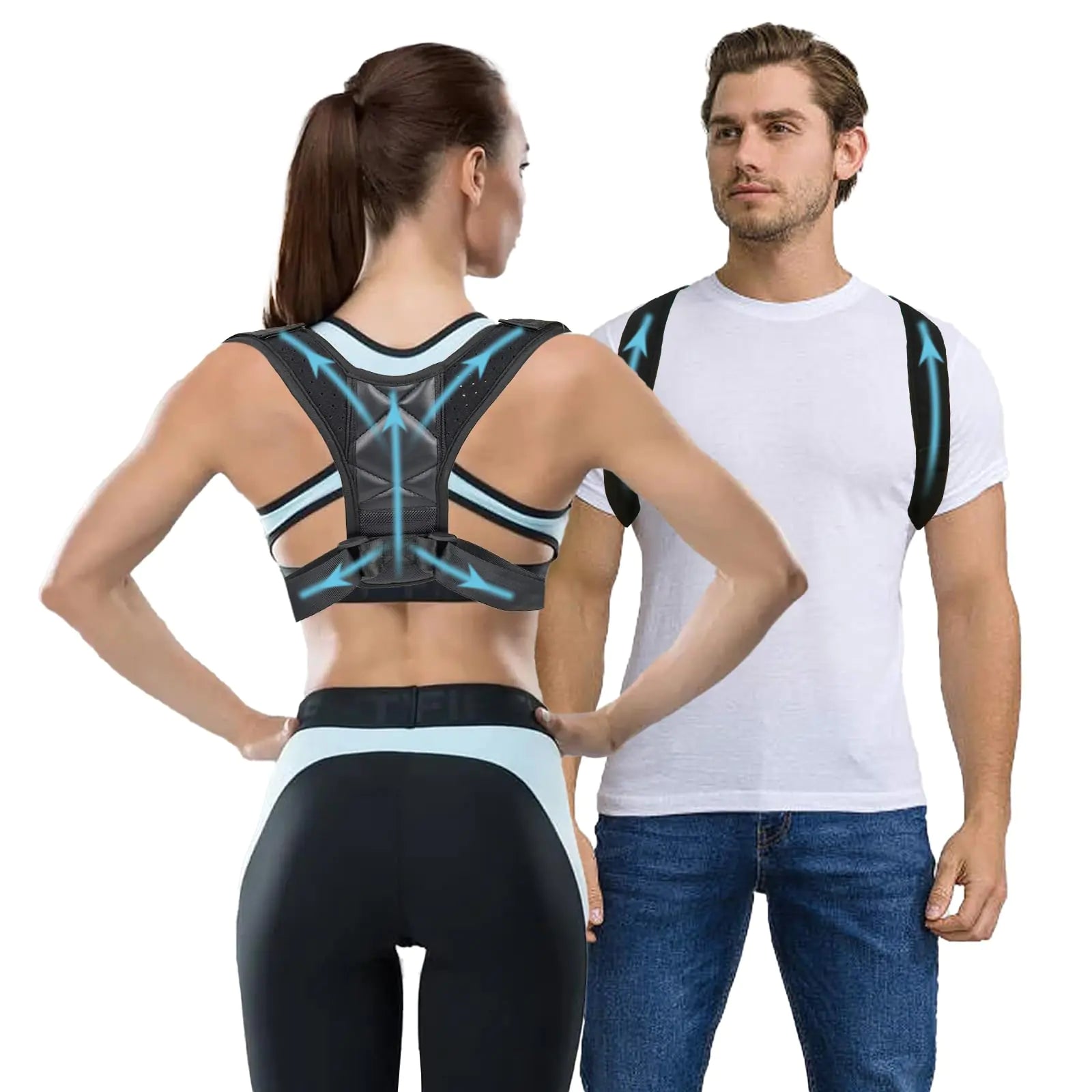 FoCevN Back Brace Posture Corrector for Women Men - Back Straightener Posture Corrector Soothing Discomfort from Bad Posture & Slumping Neck Hump Corrector for Upper Back Clavicle Neck Shoulders (M)