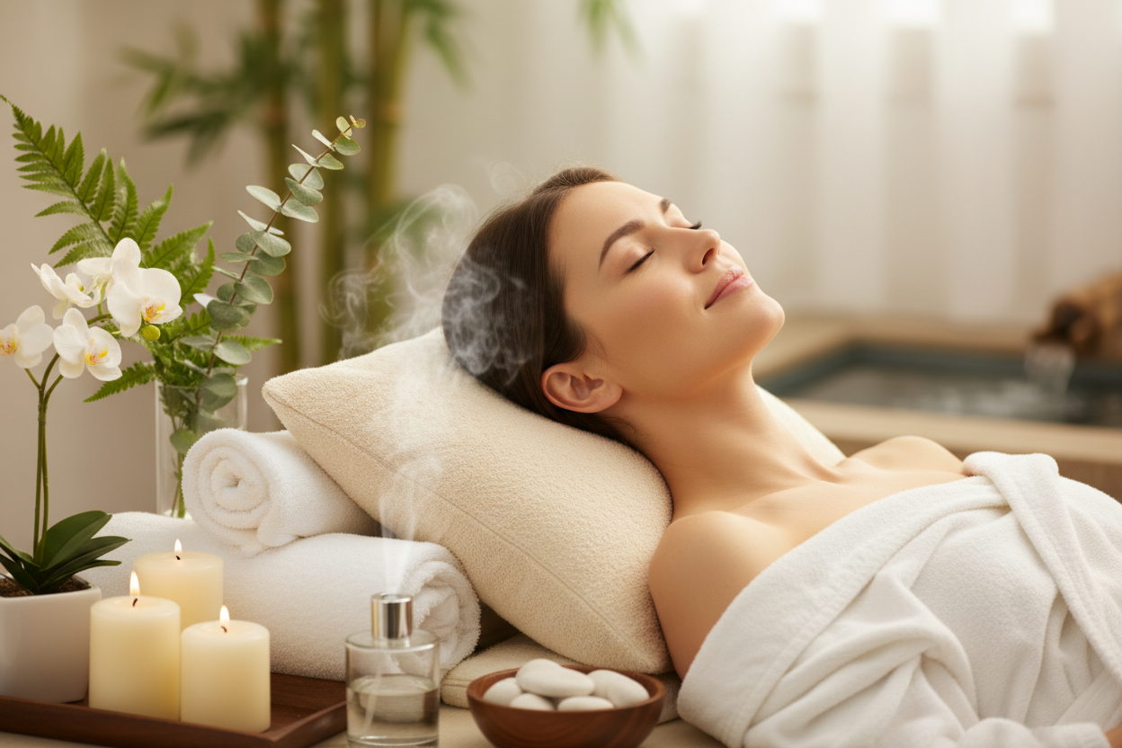 Image d'une femme bien etre total pour des produits de relaxation