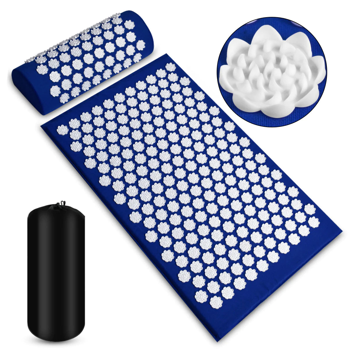 Ensemble tapis et oreiller de massage par acupression